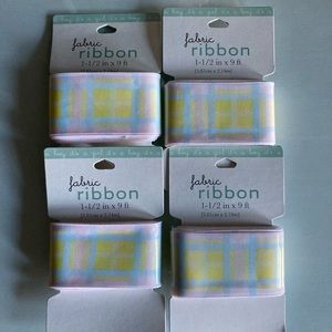 Pastel Plaid Ribbon Set of 4